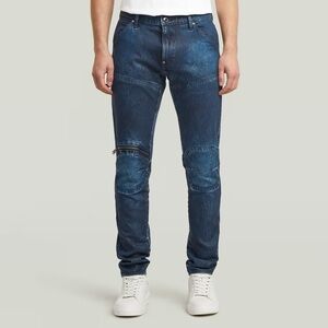 Men's Blue 5620 3D Zip Knee Skinny Jeans